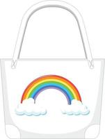 eine weiße Handtasche mit Regenbogenmuster vektor