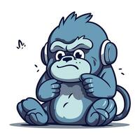 wütend Gorilla Karikatur Maskottchen Charakter. Vektor Illustration