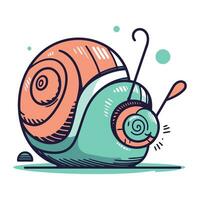 Karikatur komisch Schnecke. Vektor Illustration. isoliert auf Weiß Hintergrund.