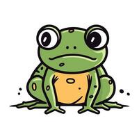 süß Karikatur Frosch. Vektor Illustration isoliert auf ein Weiß Hintergrund.