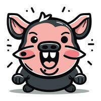 komisch Schwein Karikatur Maskottchen Charakter Vektor Illustration isoliert auf Weiß Hintergrund