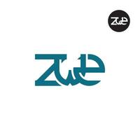 brev zw2 monogram logotyp design vektor