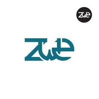 Brief zw2 Monogramm Logo Design vektor