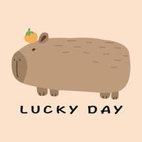 komisch kreativ Hand gezeichnet Kinder- Illustration von süß Capybara vektor