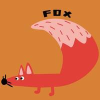 komisch kreativ Hand gezeichnet Kinder- Illustration von süß Fuchs vektor