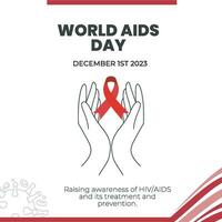 värld AIDS medvetenhet dag mall vektor