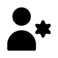 användare ikon vektor person profil avatar i en platt Färg glyf piktogram illustration