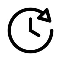 Zeit Uhr Symbol Vektor. eben Gliederung Stil Design Vektor Illustration. können Sein benutzt zum ui, Webseite und Handy, Mobiltelefon App