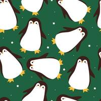 nahtlos Muster Karikatur Pinguin. süß Tier Hintergrund Illustration zum Geschenk wickeln Papier vektor