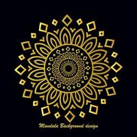 minimalistisch Spiritualität Indien, Islam Mandala Gold Hintergründe. Hochzeit Mandala Ornament glänzend runden Luxus Startseite zum drucken. Blumen- strukturiert. vektor
