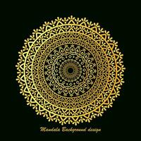 minimalistisch Spiritualität Indien, Islam Mandala Gold Hintergründe. Hochzeit Mandala Ornament glänzend runden Luxus Startseite zum drucken. Blumen- strukturiert. vektor