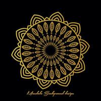 minimalistisch Spiritualität Indien, Islam Mandala Gold Hintergründe. Hochzeit Mandala Ornament glänzend runden Luxus Startseite zum drucken. Blumen- strukturiert. vektor