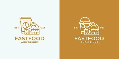 Kuchen und trinken schnell Essen Logo Design Vektor