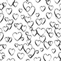Valentinstag Tag nahtlos Muster. Aquarell Textur Herz Form. schwarz und Weiß romantisch Textil- drucken Vorlage. Liebe Hintergrund. vektor