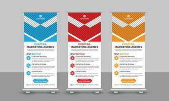 korporativ Digital Marketing Agentur Geschäft rollen oben Banner Design ziehen oben Beschilderung standee x einziehbar Banner Design Vorlage vektor