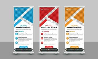 kreativ korporativ modern Digital Marketing Agentur Geschäft rollen oben Banner Design ziehen oben Beschilderung standee x einziehbar Banner Design Vorlage vektor