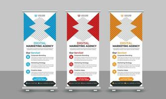 kreativ korporativ modern Digital Marketing Agentur Geschäft rollen oben Banner Design ziehen oben Beschilderung standee x einziehbar Banner Design Vorlage vektor