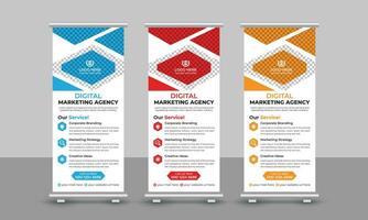 korporativ Digital Marketing Agentur Geschäft rollen oben Banner Design ziehen oben Beschilderung standee x einziehbar Banner Design Vorlage vektor