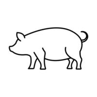 Schwein linear Symbol. vereinfacht Bild von ein Schwein. Vektor Illustration zum Kennzeichnung Fleisch Bauernhof Produkte