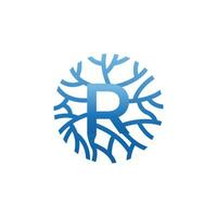 Brief r mit Wurzel Logo Design Vektor