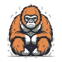 gorilla isolerat på vit bakgrund. vektor illustration för din design