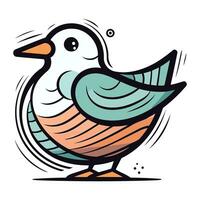 vektor illustration av en söt fågel i tecknad serie stil. isolerat på vit bakgrund.