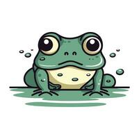 Frosch Karikatur Charakter. Vektor Illustration isoliert auf ein Weiß Hintergrund.