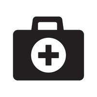 zuerst Hilfe Box Symbol. zuerst Hilfe Bausatz, medizinisch Pflege Tasche Symbol Symbol. Vektor Illustration.
