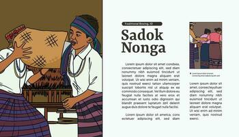 Sadok Nonga Osten nusa Tenggara Illustration Design Layout Idee Vorlage vektor