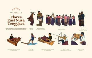 isoliert Osten nusa Tenggara Indonesien Kultur Illustration vektor