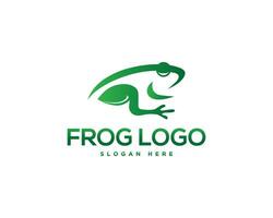 Blatt und Frosch Logo Design Vektor Symbol Vorlage.