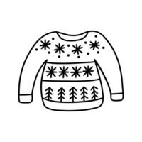 Winter gestrickt Sweatshirt mit Schneeflocken. Vektor