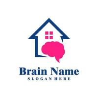 Haus Gehirn Logo Design Vektor. kreativ Gehirn mit Haus Logo Konzepte Vorlage vektor