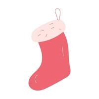 Weihnachten Socke. Urlaub Santa claus Winter Socke zum Geschenke. Vektor Illustration