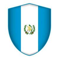 Guatemala Flagge im Schild Form. Vektor Illustration.