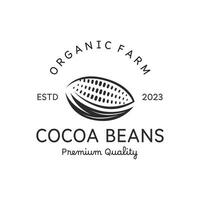 vektor kakao platt logotyp mall med vit bakgrund