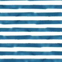 Blau Türkis Streifen Bürste Schläge. nautisch Aquarell Illustration Hand gezeichnet im kindisch abstrakt Stil. nahtlos Muster auf Weiß Hintergrund vektor