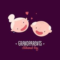 nationella morföräldrars dag. söta leende ansikten hos morföräldrar. vektor