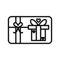 Symbol für Geschenkkartenlinie vektor