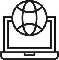 Globus auf Bildschirm von Laptop Symbol. Laptop Symbol vektor