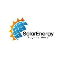 sol- energi kraft logotyp design vektor mall