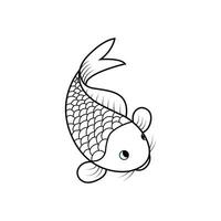 fisk tecknad serie vektor illustration mall för färg bok. teckning lektion för barn
