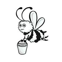 Biene Tragen ein Eimer von Honig, Vektor Illustration