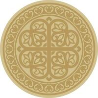 Vektor golden runden uralt byzantinisch Ornament. klassisch Kreis von das östlichen römisch Reich, Griechenland. Muster Motive von Konstantinopel
