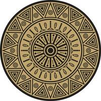 einheimisch amerikanisch Vektor runden Gold Muster. geometrisch Formen im ein Kreis. National Ornament von das Völker von Amerika, Maya, Azteken, Inkas.