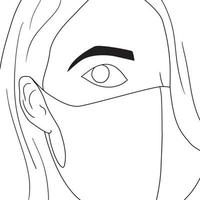 Malvorlagen - Illustration von Menschen in Maske, Vektorillustration vektor