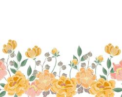 Hand gezeichnet Orange und Pfirsich Blume nahtlos Hintergrund vektor