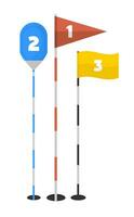 Golf Flaggen mit Nummer von Gewinner, Wettbewerb Vektor