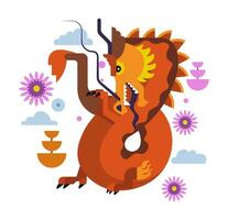 Drachen Kreatur Chinesisch Mythologie Persönlichkeit Vektor