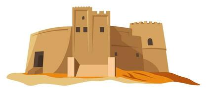 alt Befestigung Gebäude oder Schloss Wahrzeichen vektor